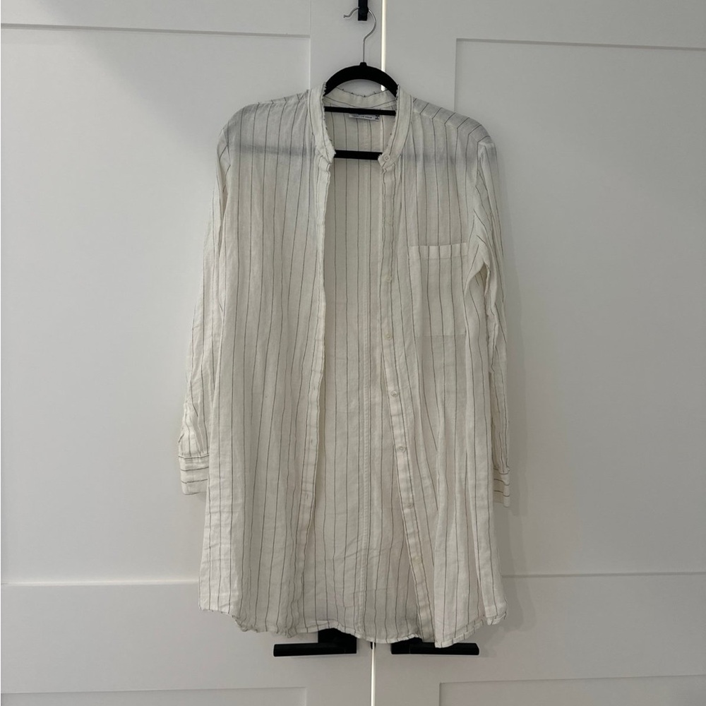 Frame linen White Striped Shirt